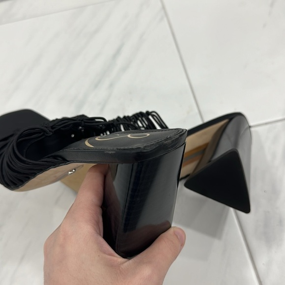 Sam Edelman Black Laurette Block Heel Sandals - Size 8 - Picture 16 of 17